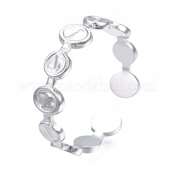 Non-Tarnish 304 Stainless Steel Flat Round Open Cuff Ring&nbsp;RJEW-T023-65P