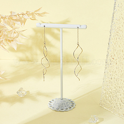 1 Pair Wave Shape 925 Sterling Silver Dangle Stud Earrings&nbsp;EJEW-HS0001-32P