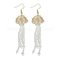 304 Stainless Steel Glass Seed Beads Jellyfish Dangle Earrings&nbsp;EJEW-MZ00553-03
