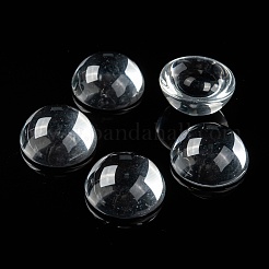 透明な半円形のガラスカボション  透明  30~31x14~15mm&nbsp;LS-X-GGLA-R027-30mm