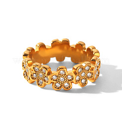304 Stainless Steel Micro Pave Cubic Zirconia Finger Rings&nbsp;WGEDC70-01