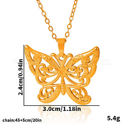 304 Stainless Steel Hollow Butterfly Pendant Necklaces for Women&nbsp;ZP3082-2