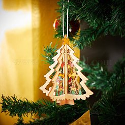 9Pcs 3 Styles Wooden Christmas Mixed Shapes Ornaments&nbsp;DIY-SZ0003-41