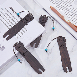 4Pcs 4 Styles Wood Bookmarks&nbsp;AJEW-FH0004-72