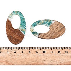 Transparent Resin and Walnut Wood Pendants&nbsp;RESI-T057-02I