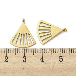 304ステンレスペンダント  ファンチャーム  14KGP本金メッキ  17.5x15x1mm  穴：1.5mm&nbsp;STAS-L022-038G
