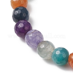Dyed & Heated Natural Dragon Veins Agate Beads Stretch Bracelets for Women&nbsp;BJEW-JB13102
