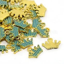 Nickel Free Golden Tone Alloy Enamel Pendants&nbsp;ENAM-J443-04G-NF