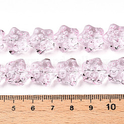 透明ガラスビーズ連売り  スター  パールピンク  14~14.5x15x9~9.5mm  穴：1mm  約45個/連  24.80~26.1''（63~65.25センチメートル）&nbsp;GLAA-T023-12E