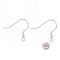 925スターリングシルバーピアスフック  スタンプ925個付き  銀  18x19x2mm  穴：2mm  22ゲージ  ピン：0.6mm&nbsp;STER-K167-050S