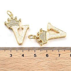 真鍮マイクロパヴェクリアキュービックジルコニアペンダント  カドミウムフリー＆鉛フリー  合成オパールと  18KGP本金メッキ  丸カン付き  V字  26.5~33x14~23.5x3.5~4.5mm  穴：4.5mm&nbsp;KK-G498-01V-02
