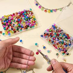 200Pcs 10 Colors Crackle Glass Pendants&nbsp;PALLOY-SW0018-01