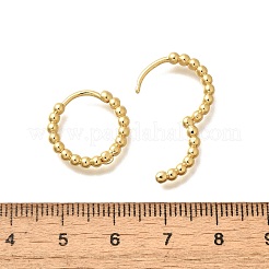 女性用ラックメッキラウンド真鍮フープピアス  カドミウムフリー＆鉛フリー  長持ちメッキ  18KGP本金メッキ  16~17x2.5mm&nbsp;EJEW-C125-12G