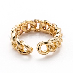 Brass Micro Pave Clear Cubic Zirconia Cuff Rings&nbsp;RJEW-I077-01G