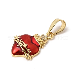 Brass Micro Pave Cubic Zirconia Pendants&nbsp;KK-H267-108G