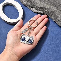 合金キーホルダー  鉄のリング付き  アンティークシルバー  8.6cm&nbsp;KEYC-YW00113