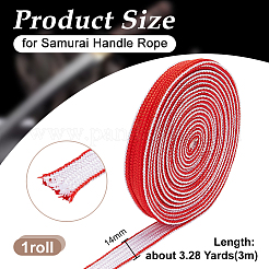 粗い合成繊維フィラメントリボン  レッド  1/2インチ（14mm）  約3.28ヤード（3m）/ロール&nbsp;DIY-WH0759-13C