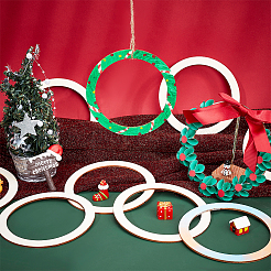 Unfinished Wooden Pieces Rings Shape&nbsp;DIY-WH0349-06