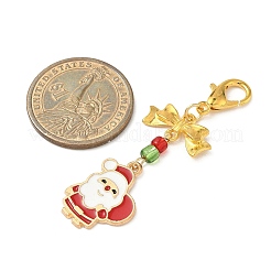 Christmas Theme Alloy Enamel Pendant Decorations&nbsp;HJEW-JM04049-02