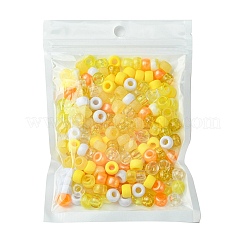 8 種類のプラスチックパールビーズ  バレル  きいろ  9x6mm  穴：3.5~3.8mm  8スタイル  1色/スタイル&nbsp;KY-FS0001-21B
