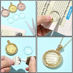 DIY ブランクドーム合金クリスタルラインストーンペンダント作成キット  ミックスカラー  トレイ：直径25mm  39x36x4.5mm  穴：8x5.5mm  3色  2個/カラー  6pc&nbsp;DIY-YW0009-87