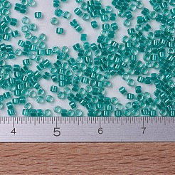 MIYUKIデリカビーズ  シリンダー  日本製シードビーズ  11/0  （db0904)スパークリングアクアグリーンライニングクリスタル  1.3x1.6mm  穴：0.8mm  約10000個/袋  50 G /袋&nbsp;SEED-X0054-DB0904