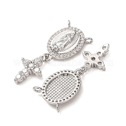 Religion Brass Micro Pave Clear Cubic Zirconia Pendants&nbsp;CU-CBAD809-01P