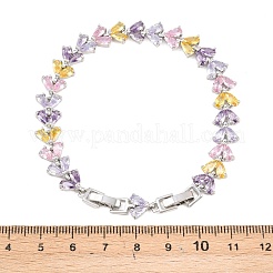 Platinum Tone Brass Micro Pave Cubic Zirconia Tennis Bracelets&nbsp;BJEW-B160-13P