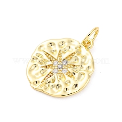 Brass Micro Pave Cubic Zirconia Pendants&nbsp;KK-D325-55G