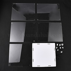 (Defective Closeout Sale: Slight Damage) Transparent Acrylic Minifigures Display Cases with White Base&nbsp;ODIS-XCP0001-32