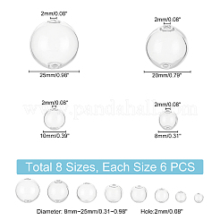 48Pcs 8 Style Handmade Two Holes Blown Glass Globe Beads&nbsp;FIND-PH0004-61