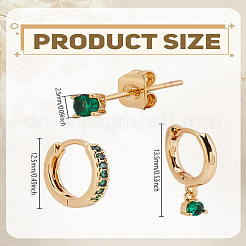 1 Set Brass & Rhinestone Hoop & Stud Earring Sets&nbsp;EJEW-LP0004-63