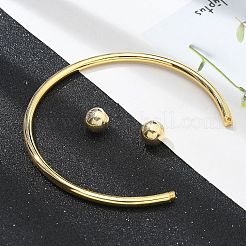 Brass Open Cuff Bangles&nbsp;BJEW-G736-07G