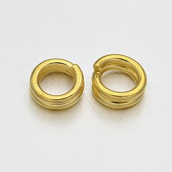 真鍮スプリットリング  ダブルループ丸カン  ゴールドカラー  4x0.8mm  内径約3.2mm  約6755個/500g&nbsp;KK-E647-09G-4mm