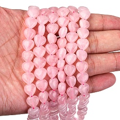 Heart Natural Rose Quartz Beads Strands&nbsp;G-G632-01