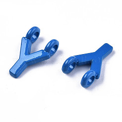 スプレー塗装合金2ループリンクペンダント  カドミウムフリー＆鉛フリー  文字L  文字.y  13.5x8.5x1.5mm  穴：2mm&nbsp;PALLOY-T075-48Y-RS