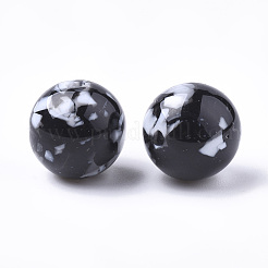 樹脂ビーズ  天然石風チップスタイル  ラウンド  ミックスカラー  14mm  穴：2.5mm&nbsp;RESI-T026-14mm