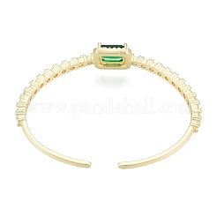 Cubic Zirconia Rectangle Open Cuff Bangle&nbsp;BJEW-G651-05G-02
