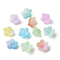 120色UVメッキ虹色アクリルビーズキャップ8個  5  - 花びらの花  ミックスカラー  12.5x12.5x6.5mm  穴：1.5mm  15個/カラー&nbsp;OACR-FS0001-64