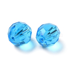 ガラス k9 ガラス  模造オーストリアクリスタルビーズ  多面カット  ラウンド  ドジャーブルー  10mm  穴：1.4mm&nbsp;GLAA-H024-15B-09