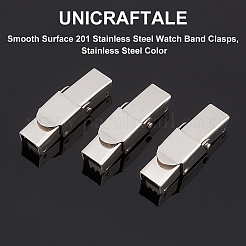 滑らかな表面の201ステンレススチール製時計バンド留め具20個。  ステンレス鋼色  25x7x6mm  穴：5x3mm&nbsp;STAS-UN0051-87