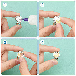 DIY Blank Half Round Dome Finger Ring Making Kit&nbsp;DIY-SC0021-15