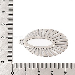 ステンレスペンダント201個  レーザー切断  オーバルチャーム  ステンレス鋼色  38x21.5x1mm  穴：2mm&nbsp;LS-STAS-Z109-11P-1