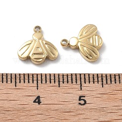 304ステンレススチールチャーム  蜂のチャーム  イオンプレーティング（ip）  18KGP本金メッキ  10x9.5x2mm  穴：1.2mm&nbsp;STAS-Z121-15G