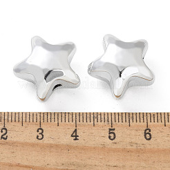 メッキアクリルビーズ  スター  銀メッキ  18x19x11mm  穴：1.9mm&nbsp;PACR-Q008-13S