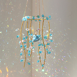 1Bag Iron & Glass Hanging Ornaments&nbsp;HJEW-SP0001-65B