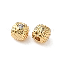 Brass Micro Pave Cubic Zirconia Beads&nbsp;KK-Z136-63G
