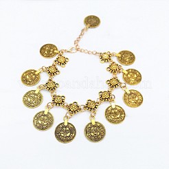 Bohemian Ethnic Style Flower Coin Tassel Alloy Anklets&nbsp;FS-WGE8569-01