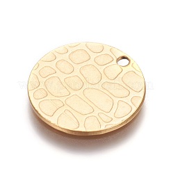 イオンプレーティング（ip）ステンレスペンダント  フラットラウンド  ゴールドカラー  15x1mm  穴：1.5mm&nbsp;STAS-I098-03-G