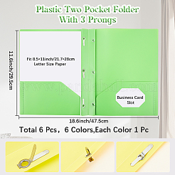 6Pcs 6 Colors PP Plastic File Folders&nbsp;AJEW-CP0006-40